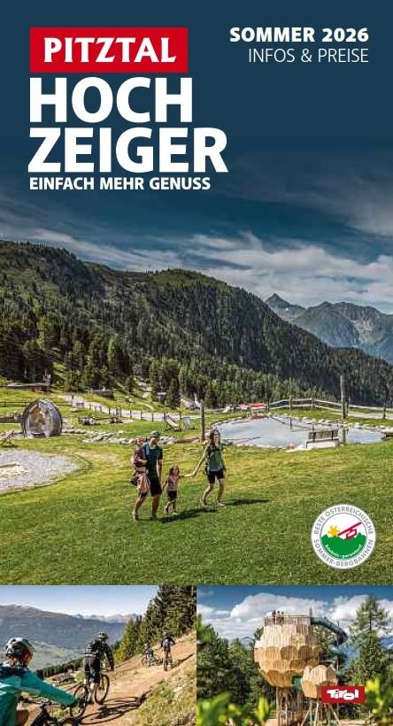 A beautiful recreational offering in the Zirbenpark Hochzeiger with exciting activities. The depiction shows people having fun at various attractions.