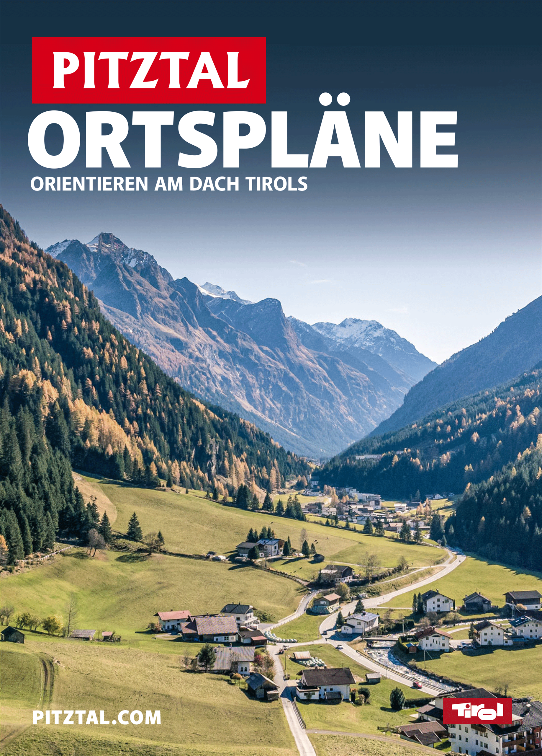 A stunning mountain landscape with snow-capped peaks and colorful forests. The sky is clear and nature appears inviting.