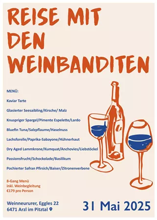 Menü Reise mit den Wein Banditen