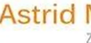 A logo of Dr. Astrid Mathoi, dentist. The design features a stylized tooth and the name in orange lettering.