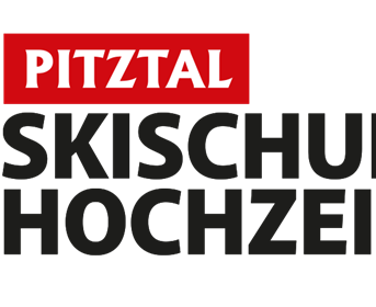 The logo of the Hochzeiger ski school in Pitztal. It features the name of the school with stylized red ski slopes.