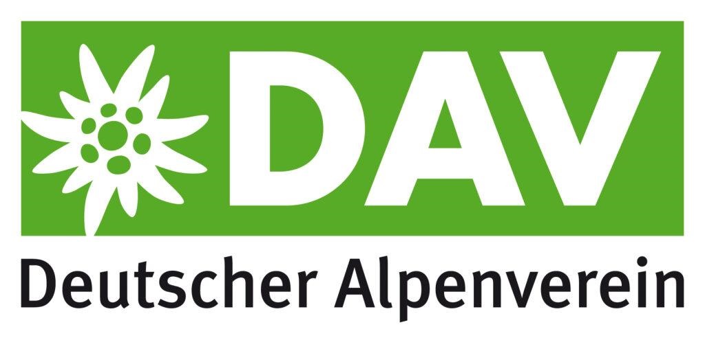 A logo of the German Alpine Club (DAV) featuring a stylized alpine flower and clear lettering. It symbolizes the connection to nature and mountain sports.