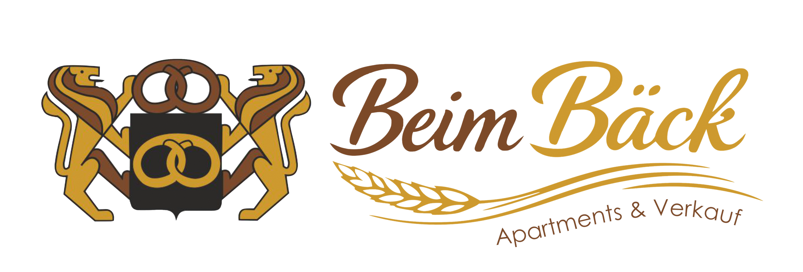 A stylish logo featuring the inscription "Beim Bäck". It also displays a symbolic coat of arms and a grain ear.