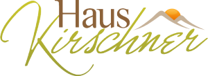 A stylish logo for "Haus Kirschner". It features a combination of elegant lettering and symbolic mountain and sun elements.