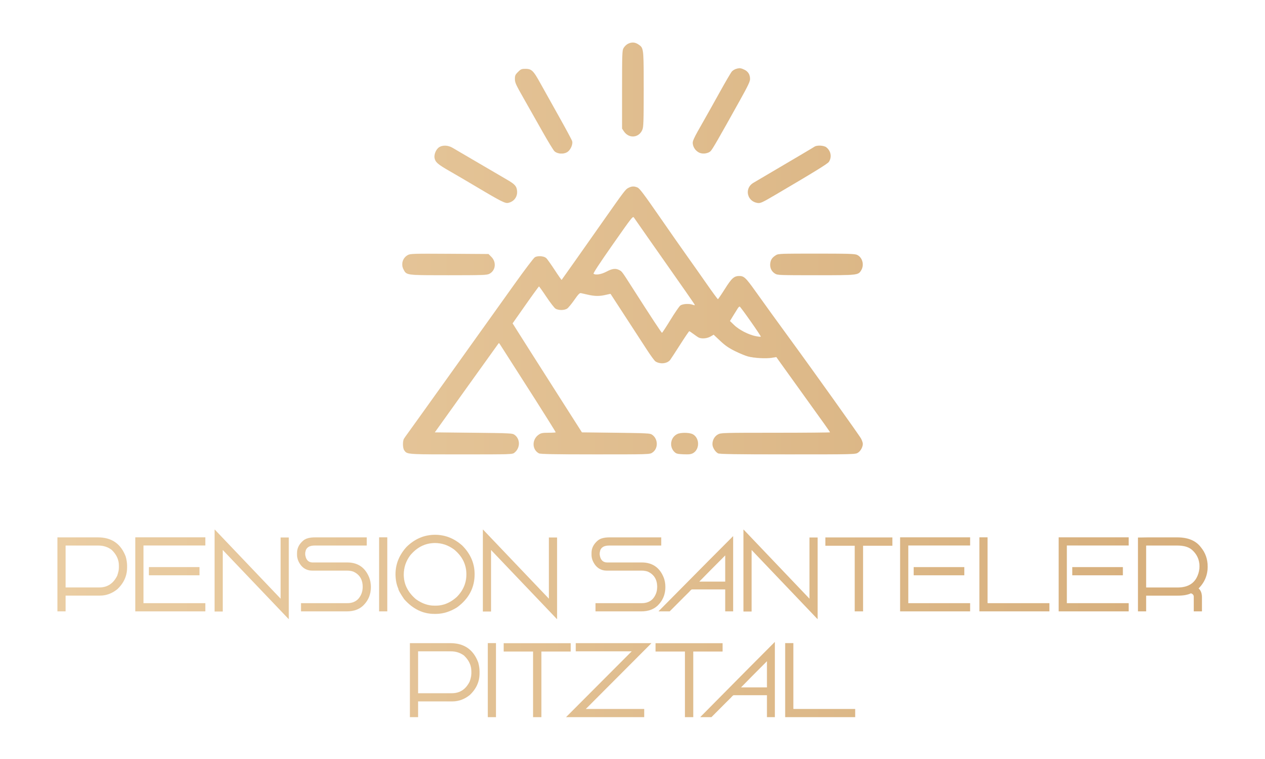 A simple logo with a mountain symbol and sun rays. Below it is the inscription "Pension Santeler Pitztal."