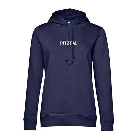 A blue hoodie with the inscription "PITZTAL" on the front. The hoodie has a practical hood and a comfortable fit.