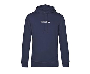 A blue hoodie with the inscription "Pitztal" on the front. The hoodie has a casual fit and is ideal for leisure activities.