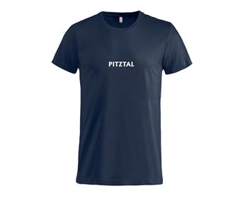 A simple, dark blue T-shirt with the inscription "PITZTAL" in white lettering. Ideal for leisure activities or as a souvenir.