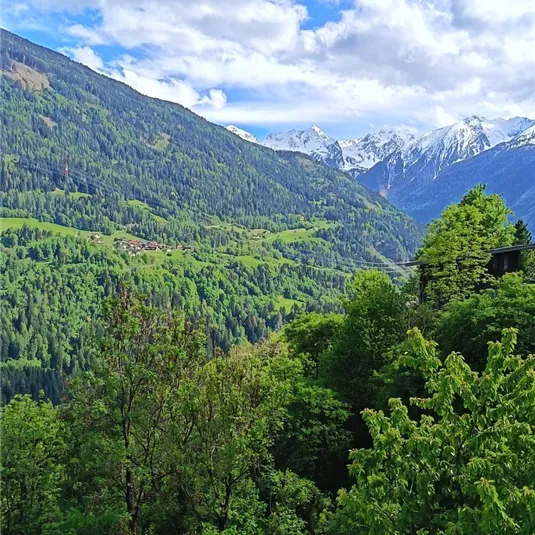Ausblick vom Balkon der Ferienwohnung Elli, Richtung Pitztal